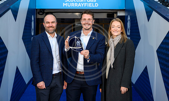 Referee capping ceremony for Scotland’s Sam Grove-White.