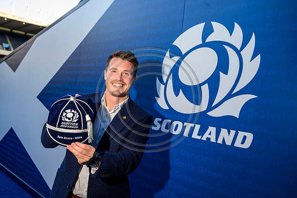 Referee capping ceremony for Scotland’s Sam Grove-White.