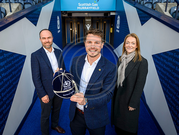 Referee capping ceremony for Scotland’s Sam Grove-White.