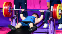 Findlay Davidson competes in the Para Powerlifting Mens Lightweight