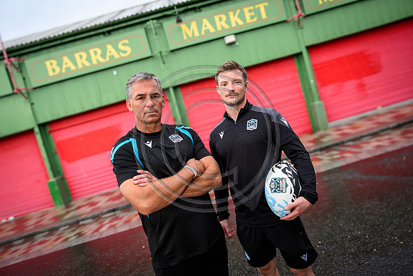 Warriors Head Coach Franco Smith and George Horne